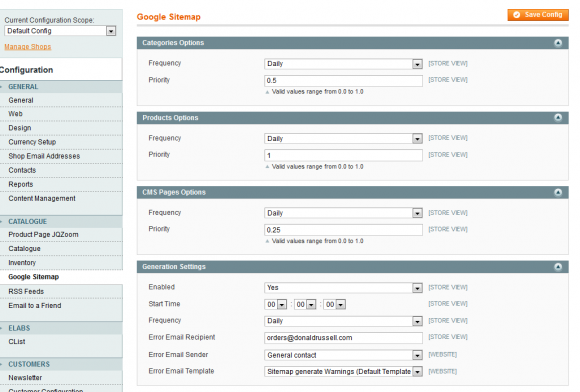 Generating a sitemap in Magento  SEO