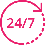 Icon for 24/7 support
